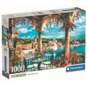 PUZZLE BALCON VUE SUR LAC DE CÔME EN ITALIE 1000 PIÈCES 70X50CM - CLEMENTONI