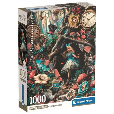 PUZZLE ALICE AU PAYS DES MERVEILLES 1000 PIÈCES 70X50CM AVEC POSTER - CLEMENTONI-8005125399352-Lilojouets-Questembert-Muzillac-M