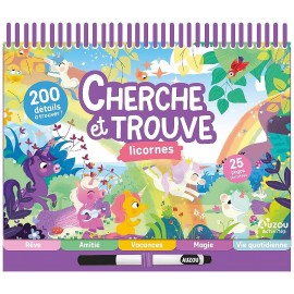 CARNET CHERCHE ET TROUVE LICORNES - 25 PAGES - DÈS 3 ANS - AUZOU -9791039552318-Lilojouets-Questembert-Muzillac-Morbihan
