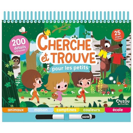 CARNET CHERCHE ET TROUVE POUR LES PETITS - 25 PAGES - DÈS 3 ANS - AUZOU -9791039562355-Lilojouets-Questembert-Muzillac-Morbihan