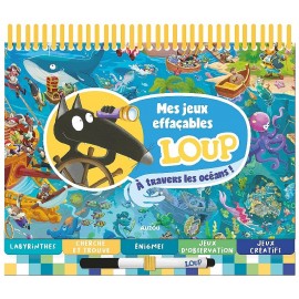 CARNET MES JEUX EFFAÇABLES LOUP A TRAVERS LES OCÉANS - DÈS 4 ANS - AUZOU -9791039575102-Lilojouets-Questembert-Muzillac-Morbihan