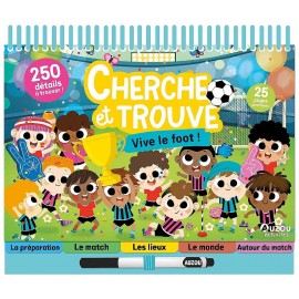 CARNET CHERCHE ET TROUVE VIVE LE FOOT - 25 PAGES - DÈS 3 ANS - AUZOU -9791039577953-Lilojouets-Questembert-Muzillac-Morbihan