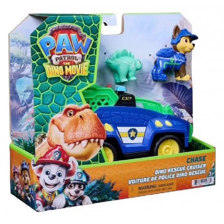 VOITURE POLICE 20CM AVEC FIGURINES CHASE ET DINO - DINO RESCUE PAT PATROUILLE-0681147110106-Lilojouets-Questembert-Muzillac-Morb