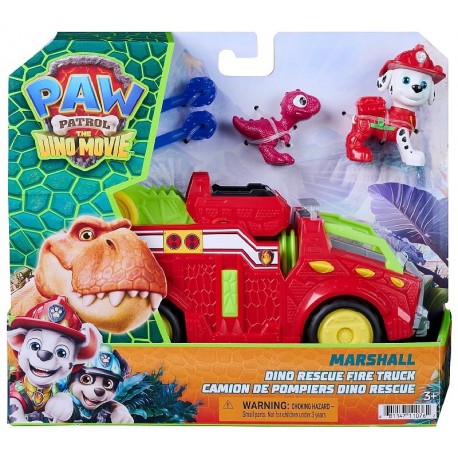 CAMION POMPIER 20CM AVEC FIGURINES MARCUS ET DINO - DINO RESCUE PAT PATROUILLE-0681147110113-Lilojouets-Questembert-Muzillac-Mor