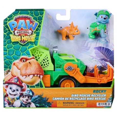 CAMION RECYCLAGE 20CM AVEC FIGURINES ROCKY ET DINO - DINO RESCUE PAT PATROUILLE-0681147110250-Lilojouets-Questembert-Muzillac-Mo