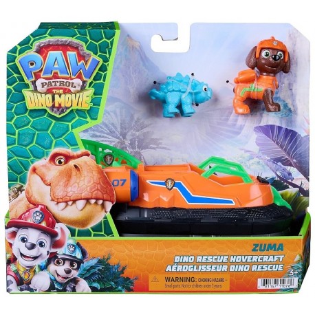 AÉROGLISSEUR 20CM AVEC FIGURINE ZUMA ET DINO - DINO RESCUE PAT PATROUILLE-0681147110892-Lilojouets-Questembert-Muzillac-Morbihan