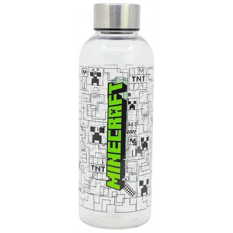 GOURDE MINECRAFT - BOUTEILLE TRANSPARENTE EN PLASTIQUE 850ML 22CM-8412497313518-Lilojouets-Questembert-Muzillac-Morbihan