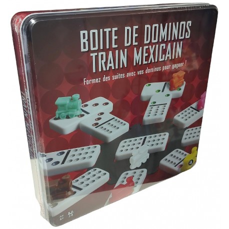 JEU TRAIN MEXICAIN - JEU DE DOMINOS BOITE EN MÉTAL DÈS 6 ANS - AMBASSADOR-4895254302125-Lilojouets-Questembert-Muzillac-Morbihan