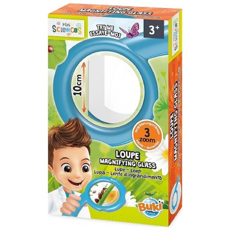 LOUPE 10CM - GROSSISSEMENT X2 X3 X4 - DÈS 3 ANS - MINI SCIENCES BUKI-3700802102113-Lilojouets-Questembert-Muzillac-Morbihan