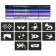 Pack 4 feutres cosmÉtiques argent avec 10 pochoirs - professional studio tattoos-3700802106210-lilojouets-questembert-muzillac-m