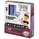 Pack 4 feutres cosmÉtiques argent avec 10 pochoirs - professional studio tattoos-3700802106210-lilojouets-questembert-muzillac-m