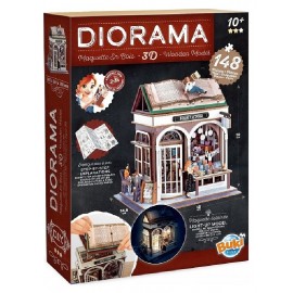 DIORAMA LA LIBRAIRIE - MAQUETTE EN BOIS 148 PIÈCES AVEC MODULE LUMINEUX-3700802106715-Lilojouets-Questembert-Muzillac-Morbihan