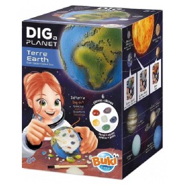 KIT PLANÈTE A CREUSER 8CM - LA TERRE - DIG A PLANET - BUKI-3700802106937-Lilojouets-Questembert-Muzillac-Morbihan
