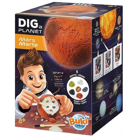 KIT PLANÈTE A CREUSER 8CM - MARS - DIG A PLANET - BUKI-3700802106951-Lilojouets-Questembert-Muzillac-Morbihan