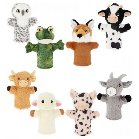 MARIONNETTE PELUCHE ANIMAUX 27CM ASST - KEELECO ECO-RESPONSABLE-5027148030770-Lilojouets-Questembert-Muzillac-Morbihan
