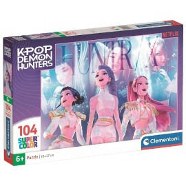PUZZLE K-POP DEMON HUNTERS 104 PIÈCES 38X27CM - SUPERCOLOR CLEMENTONI-8005125217625-Lilojouets-Questembert-Muzillac-Morbihan