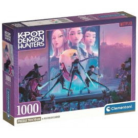 PUZZLE K-POP DEMON HUNTERS 1000 PIÈCES 50X70CM ET POSTER - CLEMENTONI-8005125371211-Lilojouets-Questembert-Muzillac-Morbihan
