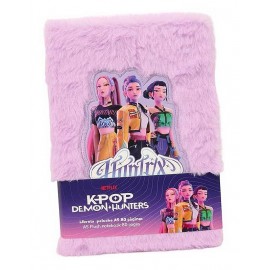 CARNET PELUCHE ROSE K-POP DEMON HUNTERS 15X21CM 80 PAGES-8412688654543-Lilojouets-Questembert-Muzillac-Morbihan