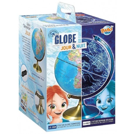 GLOBE TERRESTRE LUMINEUX JOUR ET NUIT 21CM - BUKI-3700802102458-Lilojouets-Questembert-Muzillac-Morbihan