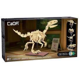 C59014W SQUELETTE DINOSAURE VELOCIRAPTOR - 256 PIÈCES - FOSSILE PHOSPHO. - CADA-6948061930819-Lilojouets-Questembert-Muzillac-Mo