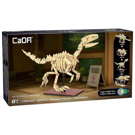 C59014W SQUELETTE DINOSAURE VELOCIRAPTOR - 256 PIÈCES - FOSSILE PHOSPHO. - CADA-6948061930819-Lilojouets-Questembert-Muzillac-Mo