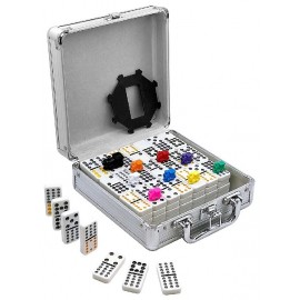 JEU DU TRAIN MEXICAIN - VALISETTE ALU DE DOMINOS DOUBLE12 DÈS 6 ANS - ENGELHART-8716096013443-Lilojouets-Questembert-Muzillac-Mo
