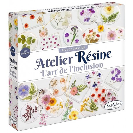 COFFRET L'ATELIER DE RÉSINE ET INCLUSION - DÈS 10 ANS - SENTOSPHERE-3373910083812-Lilojouets-Questembert-Muzillac-Morbihan