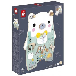 PANNEAU D'ACTIVITÉS BUSY BOARD OURSON EN BOIS - DÈS 18 MOIS - JANOD-3700217351625-Lilojouets-Questembert-Muzillac-Morbihan
