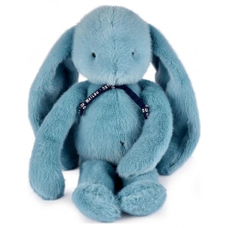 PELUCHE LAPIN MÉLOÉ BLEU LAGON 37CM - MAÏLOU Fabrication Française-3701221502669-Lilojouets-Questembert-Muzillac-Morbihan