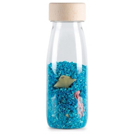 BOUTEILLE SENSORIELLE SONORE SPY MER - HOCHET DÈS 3 MOIS - PETIT BOUM-8425402476451-Lilojouets-Questembert-Muzillac-Morbihan
