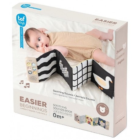 LIVRE TISSU SONS APAISANTS AVEC CLIPS DE FIXATION - DÈS LA NAISSANCE - TAF TOYS-0605566138350-Lilojouets-Questembert-Muzillac-Mo