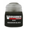 PEINTURE ABADDON BLACK NOIR BASE POT 12ML - WARHAMMER COLOUR