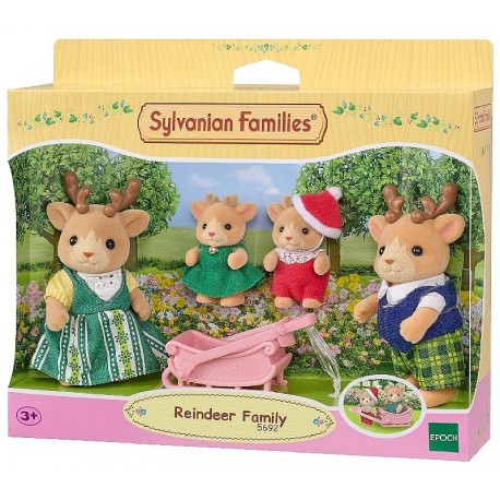 FAMILLE RENNE 4 FIGURINES AVEC LUGE - SYLVANIAN FAMILIES-5054131056929-Lilojouets-Questembert-Muzillac-Morbihan