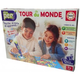 COFFRET EDUCA PEN TOUR DU MONDE - LIVRET 16 THÈMES DÈS 7 ANS - EDUCA-8412668206373-Lilojouets-Questembert-Muzillac-Morbihan