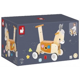 PORTEUR ANE EN BOIS - DÈS 12 MOIS - GAMME LA FERME JANOD-3700217333256-Lilojouets-Questembert-Muzillac-Morbihan
