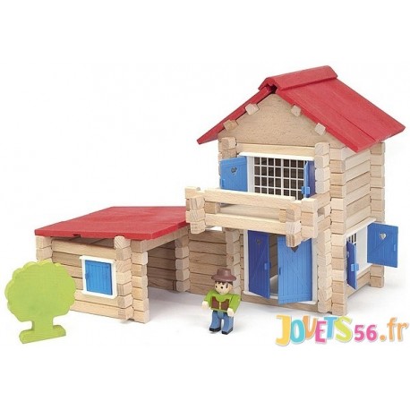 LA MAISON EN BOIS 140 PCES - Jouets56.fr - Magasins Jouets SAJOU du Morbihan en Bretagne