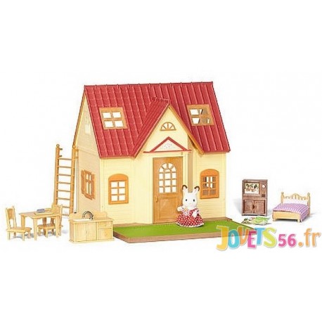 Le cottage au toit bleu - sylvanian maisons, figurines