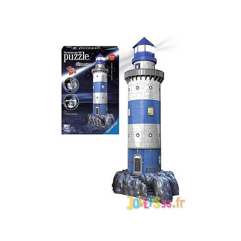 Puzzle 3D Phare illuminé - Ravensburger - 216 pièces - sans colle - LEDS  couleur - Mixte - Dès 8 ans - Cdiscount Jeux - Jouets