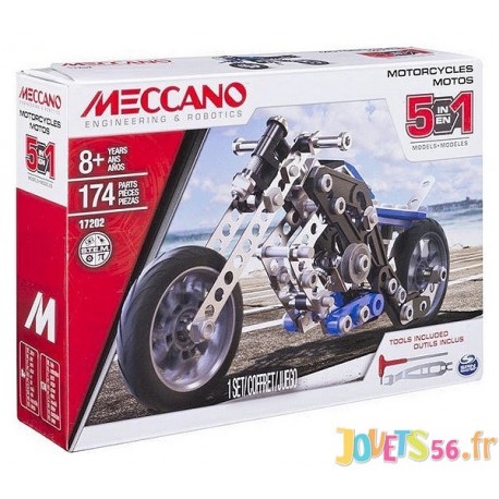 MOTO 5 MODELES MECCANO - Jouets56.fr - Magasins Jouets SAJOU du Morbihan en Bretagne