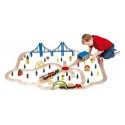 COFFRE CIRCUIT TRAIN BOIS 100 PIECES