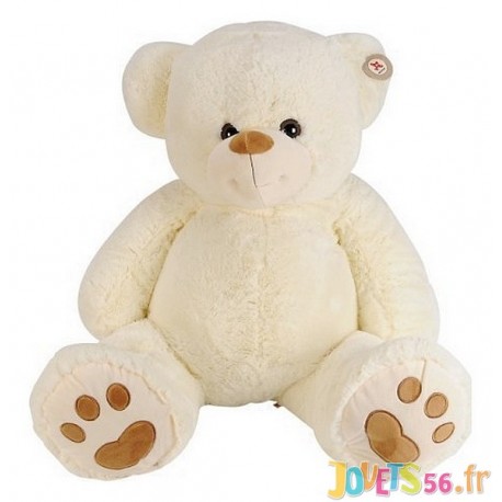 PELUCHE OURS BEIGE 100CM - Jouets56.fr - Magasins Jouets SAJOU du Morbihan en Bretagne