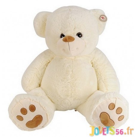 PELUCHE OURS BEIGE 100CM - Jouets56.fr - Magasins Jouets SAJOU du Morbihan en Bretagne