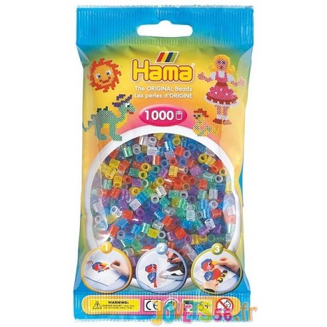 SACHET 1000 PERLES HAMA PAILLETTES - Jouets56.fr - Magasins Jouets SAJOU du Morbihan en Bretagne