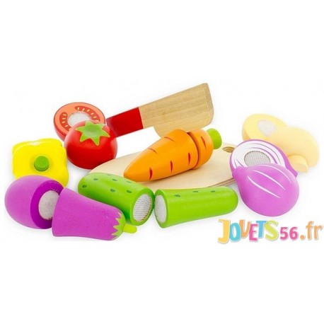 LES LEGUMES A DECOUPER 9 PIECES BOIS - Jouets56.fr - Magasins Jouets SAJOU du Morbihan en Bretagne