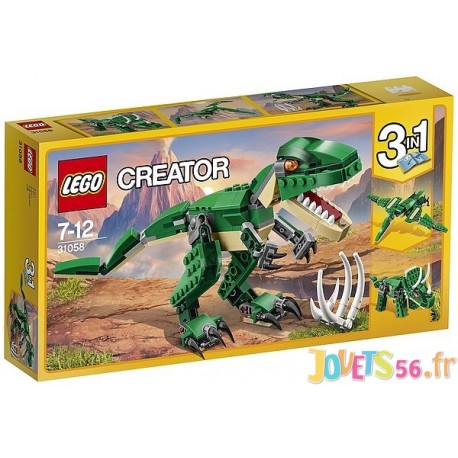 31058 LE DINOSAURE FEROCE CREATOR - Jouets56.fr - Magasin jeux et jouets dans Morbihan en Bretagne