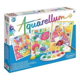 AQUARELLUM DANS LES FLEURS  3 PLAQUES 25X32CM - Jouets56.fr - Magasin jeux et jouets dans Morbihan en Bretagne