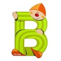 LETTRE B - CLOWN BOIS PEINT