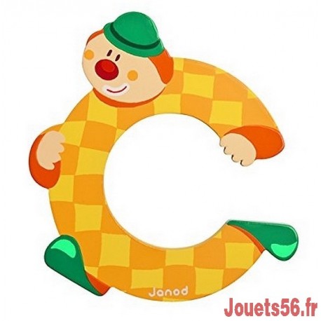 LETTRE C - CLOWN BOIS PEINT-jouets-sajou-56