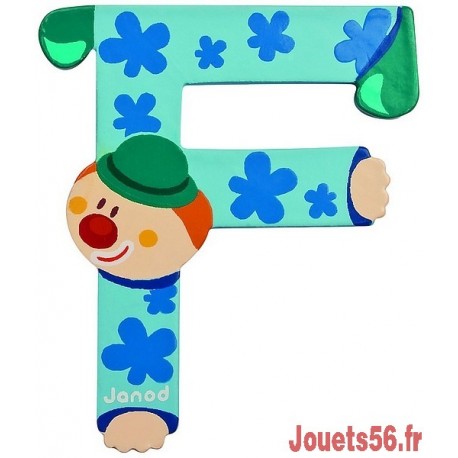 LETTRE F - CLOWN BOIS PEINT-jouets-sajou-56