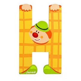 LETTRE H - CLOWN BOIS PEINT-jouets-sajou-56